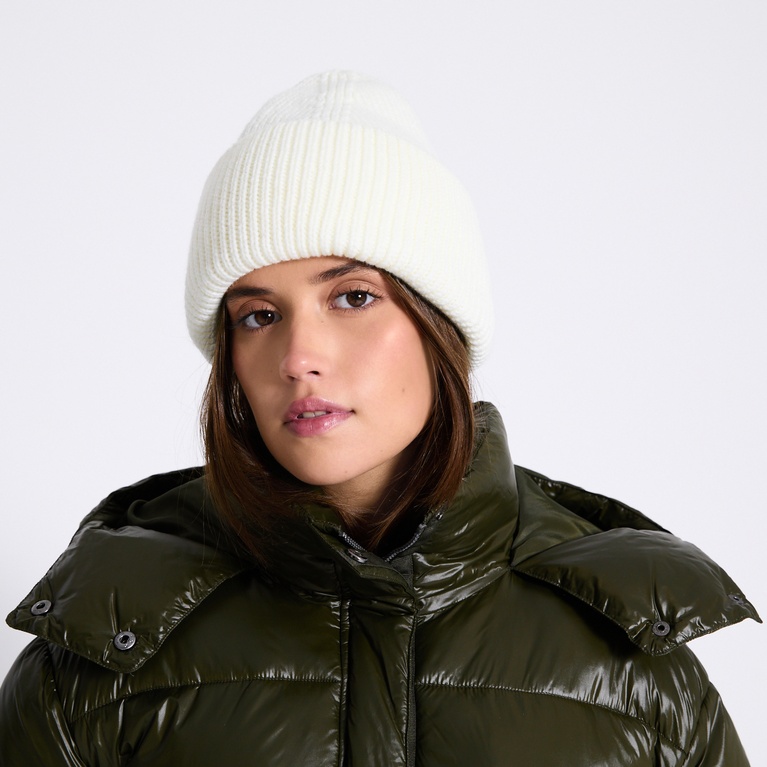 Rib-knit beanie "Bally" Off white